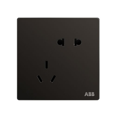 轩致黑色5孔插座